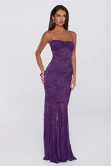 After Dusk Dressing Lace Maxi Dress Purple