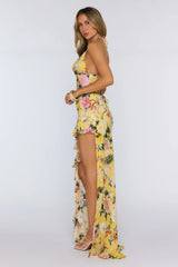 Santonia Halter Corset Maxi Dress Kendall Yellow